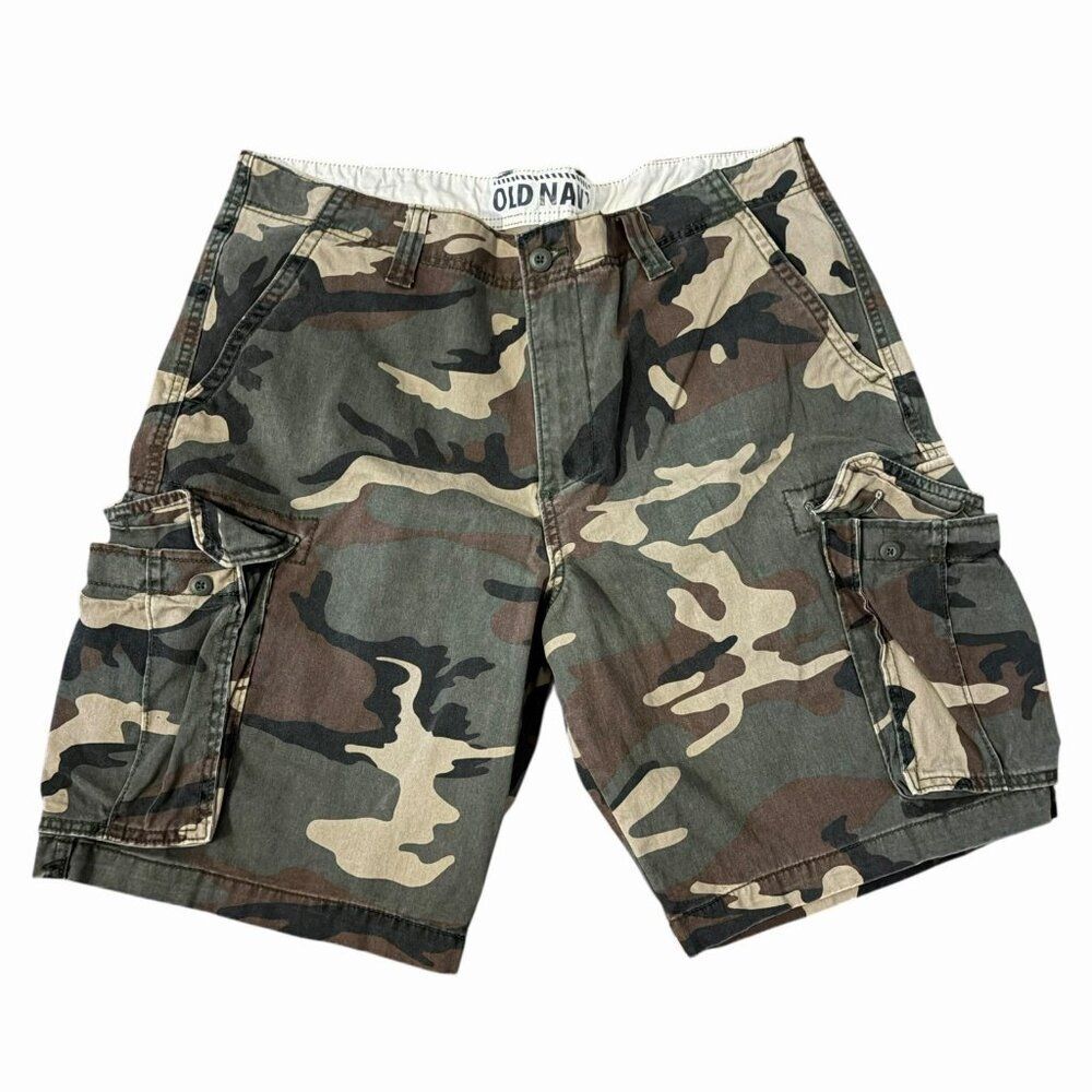 Y2K Old Navy Cargo Shorts Mens Size 40 Camo Baggy Skater Army Utility VTG